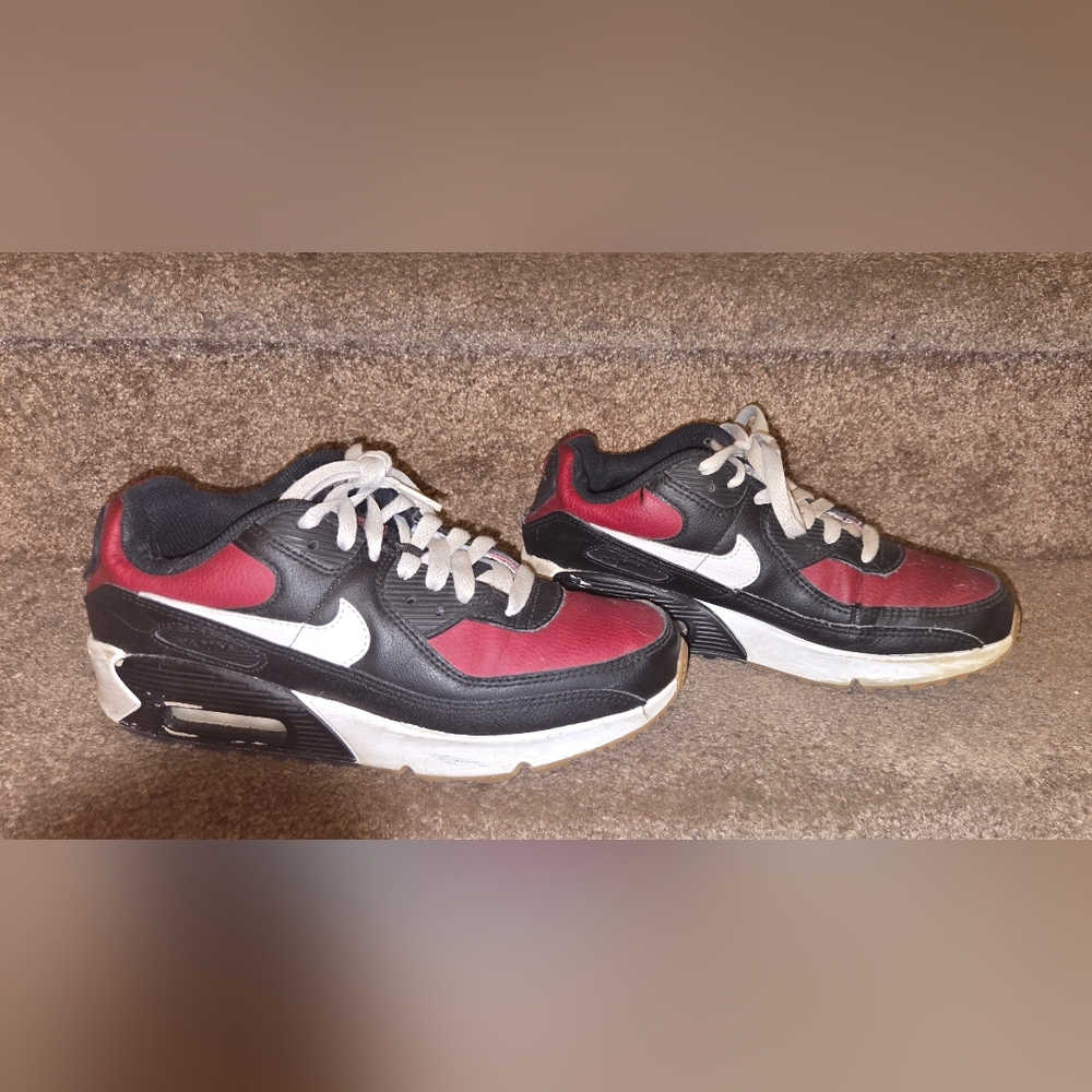 Nike Air Max Black and Red Sneakers with White Accents